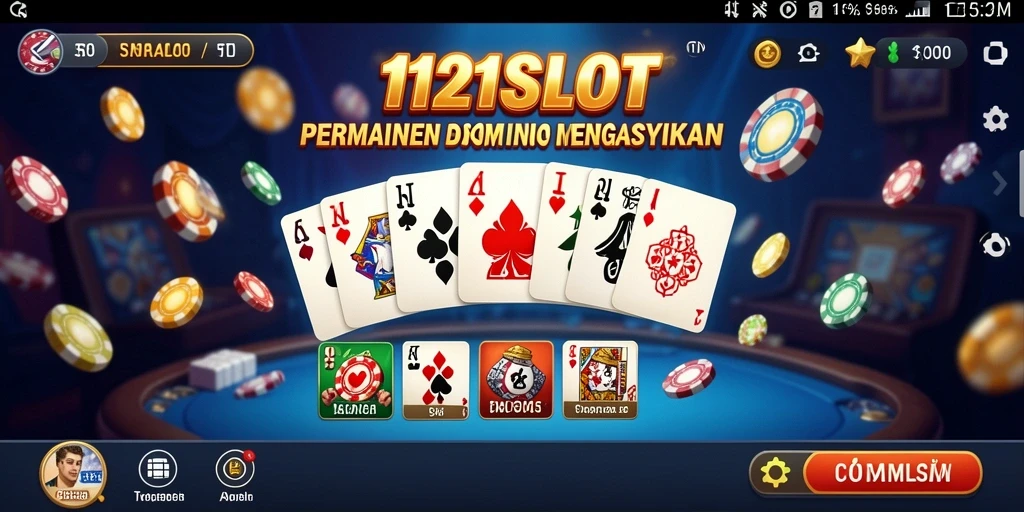 Tampilan gameplay Domino seru di 1121SLOT.