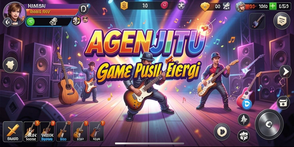 Screenshot AGENJITU menampilkan permainan musik yang seru dan energik.
