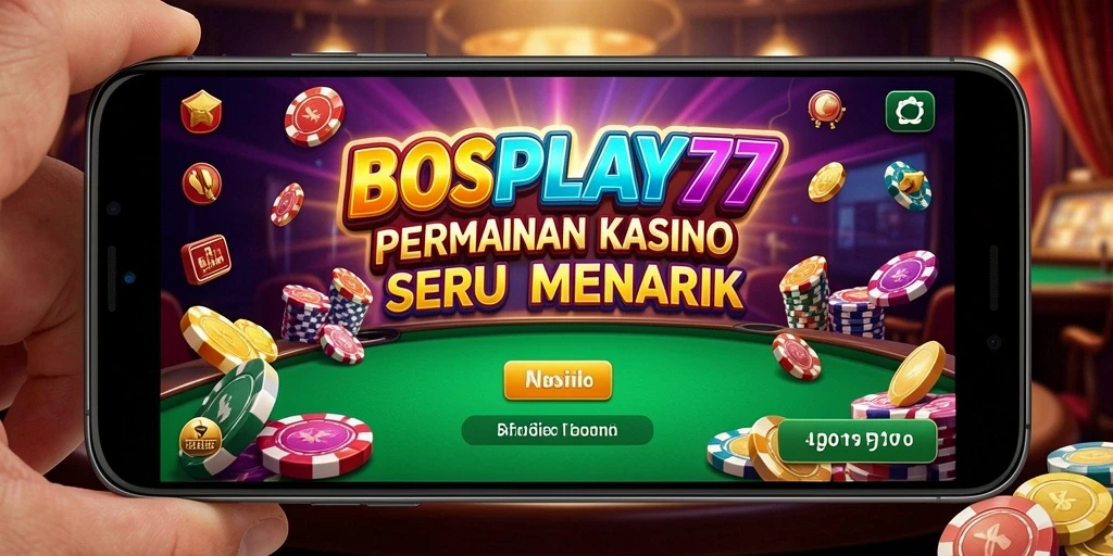 Tampilan gameplay seru di BOSPLAY77 dengan suasana kasino.
