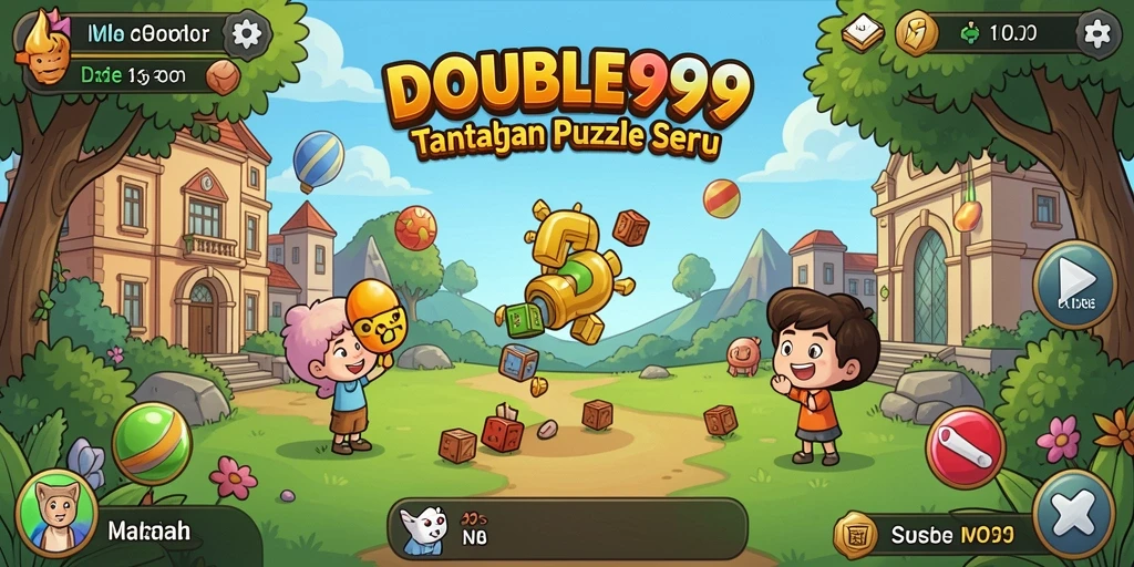 Screenshot menunjukkan gameplay seru dari DOUBLE999 dengan tantangan puzzle yang menarik.