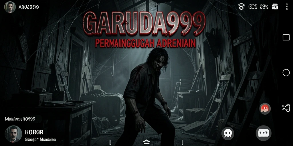 Screenshot GARUDA999 menampilkan momen mendebarkan dalam suasana horor.