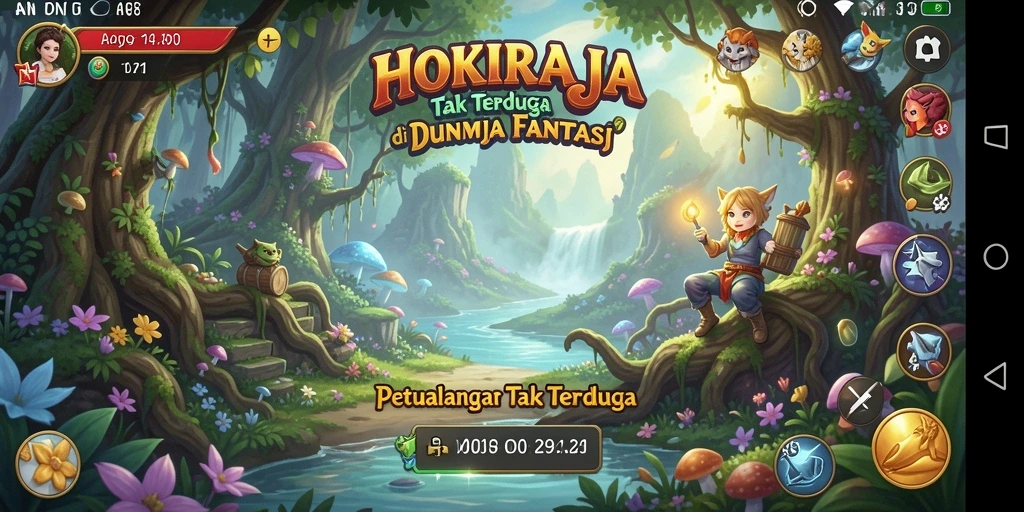 Gameplay HOKIRAJA yang seru dan menantang di dunia fantastis.