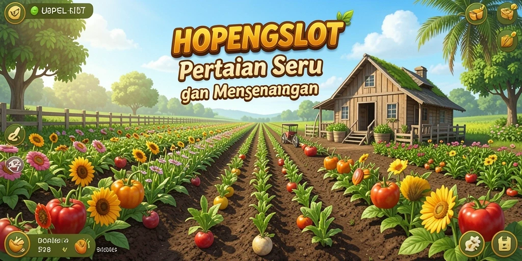 Gameplay menarik HOPENGSLOT menampilkan aktivitas pertanian yang seru.