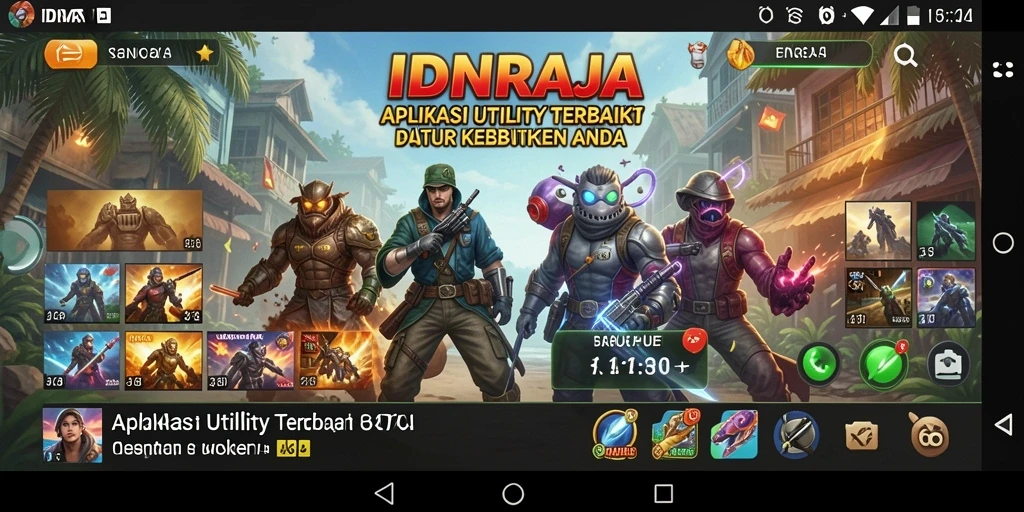 Screenshot utama aplikasi IDNRAJA menampilkan antarmuka yang bersih dan fungsional.