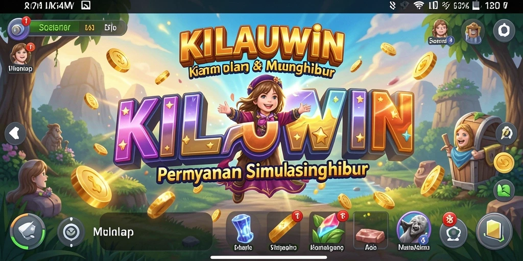Screenshot utama KILAUWIN menampilkan lingkungan gameplay yang kaya dan interaktif.