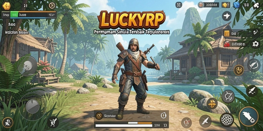 Tangkapan layar utama LUCKYRP menampilkan gameplay simulasi yang menarik dan interaktif.