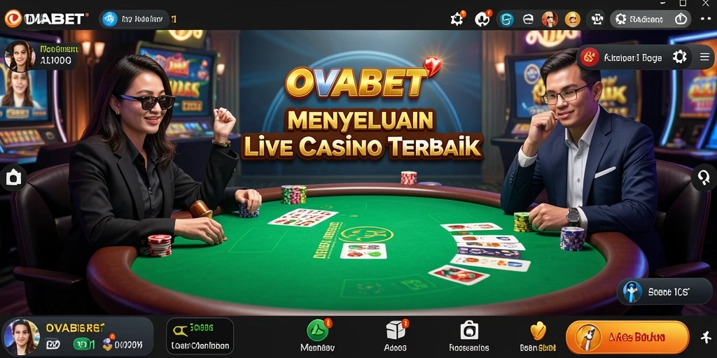 Tampilan utama gameplay Live Casino yang mendebarkan dengan dealer profesional.