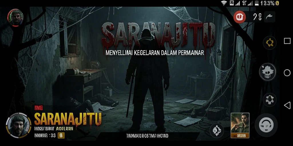 Tampilan mencekam dari gameplay SARANAJITU yang menonjolkan ketegangan.