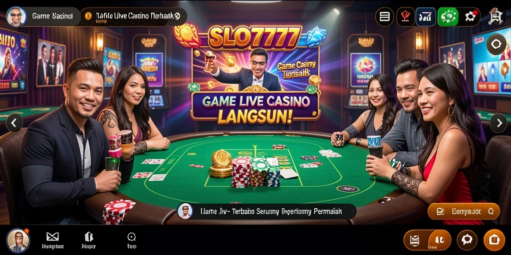 Tampilan menarik gameplay Live Casino di SLOT777 yang interaktif.